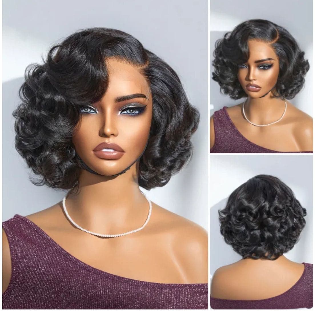 Mature Boss Natural Black Egg Curly 5x5 HD Colsure Lace Minimalist Glueless Wig