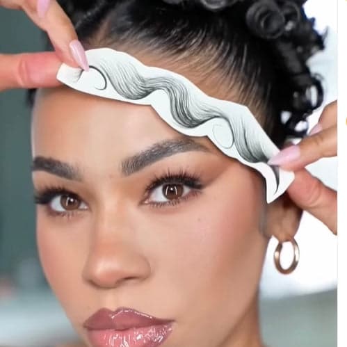 Fake Edges Baby Hair Temporary Tattoo Side Bang Stickers,2 Styles Popular Waterproof Fake Hair Fringe Edge Tattoo Stickers, Novelty Wig Natural Fashion Look Beauty Diy Hair Curler For Women Girls