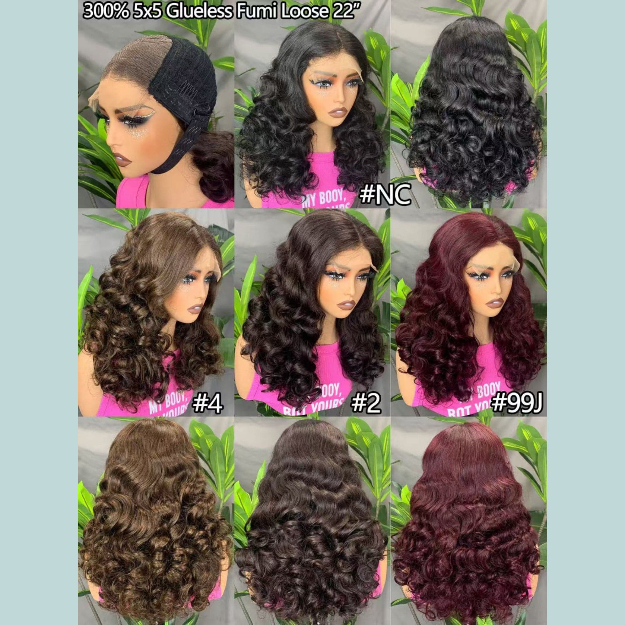 New Arrival --300% 5x5 Glueless Fumi Loose wig 22"